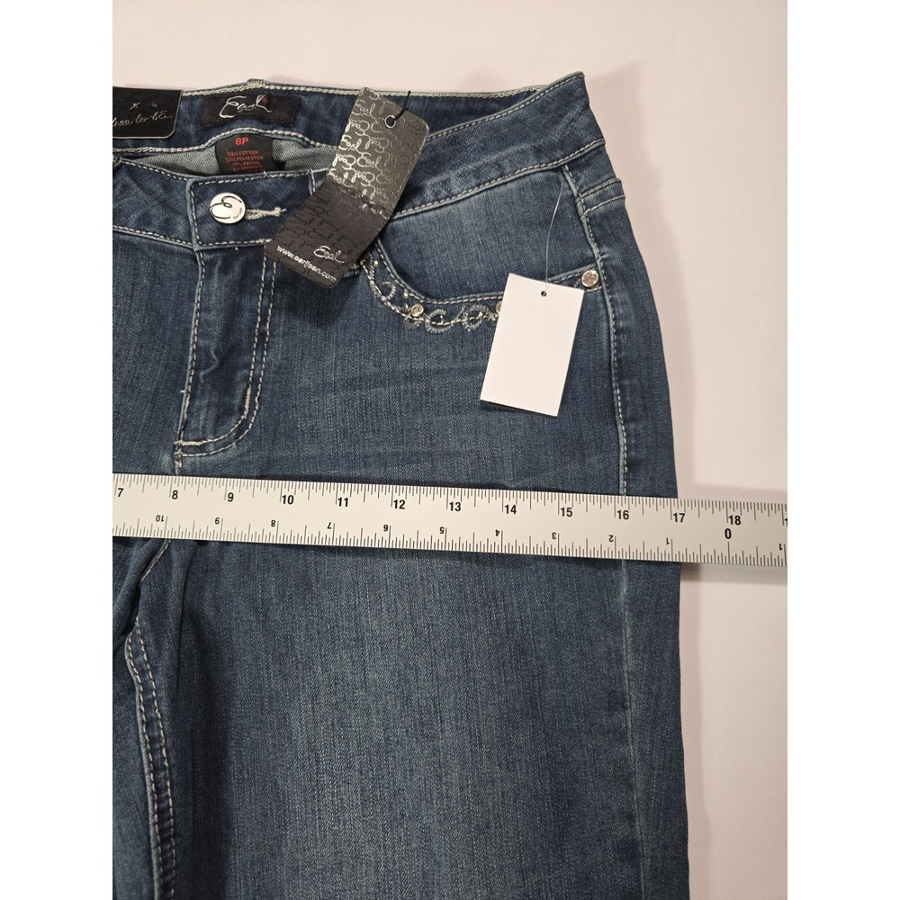 Y2K Earl Jean Capri Jeans Women's 8P Rhinestone Embellished Denim McBling - Picture 10 of 11